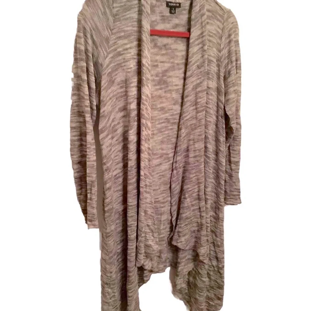 Torrid 1 1X Grey open front draped sweater. Cardigan - Picture 1 of 2